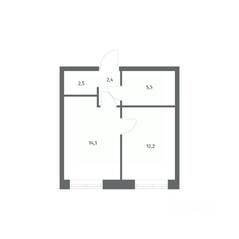 ЖК «NEWПИТЕР», планировка 1-комнатной квартиры, 36.60 м²