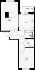 ЖК «Школьный (Климовск)», планировка 2-комнатной квартиры, 60.60 м²