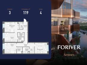 ЖК «Квартал Foriver», планировка 3-комнатной квартиры, 119.00 м²