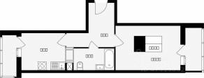 ЖК «Красная горка», планировка 1-комнатной квартиры, 37.20 м²