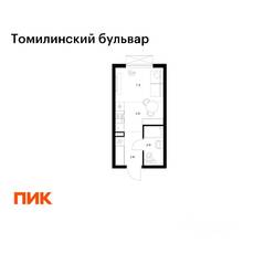 ЖК «Томилинский бульвар», планировка студии, 19.80 м²