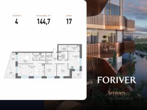ЖК «Квартал Foriver», планировка 4-комнатной квартиры, 144.70 м²