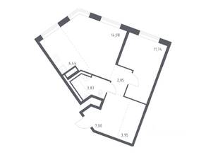 ЖК «Квартал Лаголово», планировка 1-комнатной квартиры, 49.97 м²
