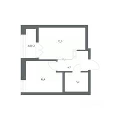 ЖК «NEWПИТЕР», планировка 1-комнатной квартиры, 32.99 м²