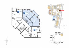 ЖК «Ново-Никольское», планировка 3-комнатной квартиры, 95.10 м²