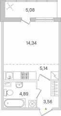 ЖК «Ясно. Янино», планировка студии, 29.45 м²