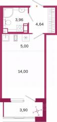 ЖК «Дом на Курской», планировка студии, 29.55 м²