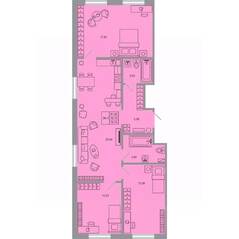 ЖК «Стороны света-2», планировка 3-комнатной квартиры, 79.72 м²