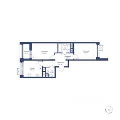 ЖК «Цветочный город», планировка 2-комнатной квартиры, 57.10 м²