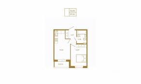 МЖК «Новая история», планировка 1-комнатной квартиры, 37.32 м²