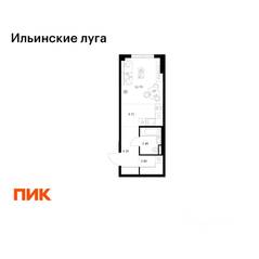 ЖК «Ильинские луга», планировка студии, 29.10 м²