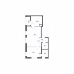 ЖК «NEWПИТЕР», планировка 2-комнатной квартиры, 63.45 м²