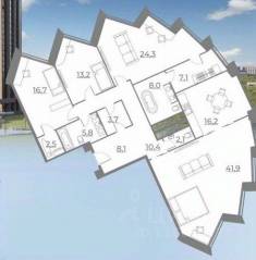 МФК «Резиденция Сокольники», планировка 4-комнатной квартиры, 160.29 м²