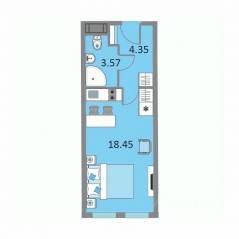 Апарт-комплекс «Начало», планировка студии, 26.30 м²