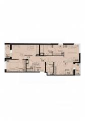 ЖК «ID Murino III», планировка 3-комнатной квартиры, 90.28 м²