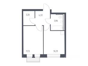 ЖК «Рублевский Квартал», планировка студии, 32.20 м²