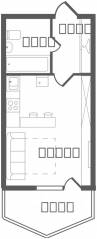 ЖК «Ювента», планировка студии, 25.40 м²