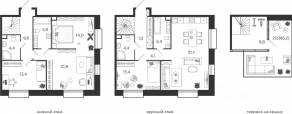 ЖК «Жилой квартал Shagal», планировка 4-комнатной квартиры, 150.10 м²
