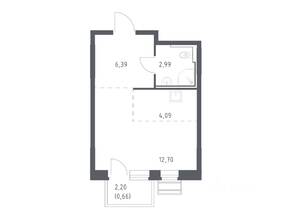 ЖК «Рублевский Квартал», планировка студии, 26.83 м²