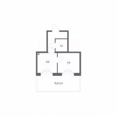 ЖК «Парусная 1», планировка 1-комнатной квартиры, 31.40 м²