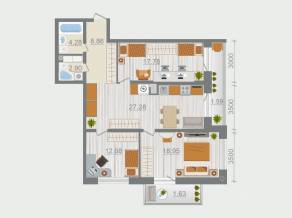 ЖК «Эко-квартал Гармония», планировка 3-комнатной квартиры, 95.95 м²
