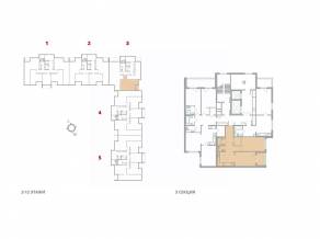ЖК «ЛесART», планировка 1-комнатной квартиры, 53.54 м²