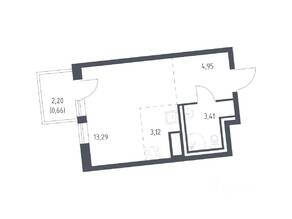 ЖК «Квартал Лаголово», планировка студии, 25.43 м²