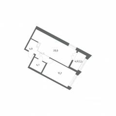 ЖК «NEWПИТЕР», планировка 1-комнатной квартиры, 47.30 м²