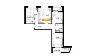 ЖК «Планерный квартал», планировка 3-комнатной квартиры, 81.87 м²