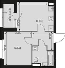 ЖК «Sky Garden», планировка 1-комнатной квартиры, 35.60 м²