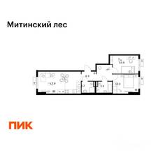 ЖК «Митинский лес», планировка 2-комнатной квартиры, 58.60 м²