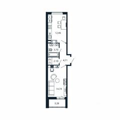 ЖК «Полис ЛАВрики», планировка 1-комнатной квартиры, 37.30 м²