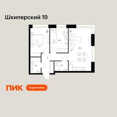 ЖК «Шкиперский 19», планировка 2-комнатной квартиры, 58.80 м²