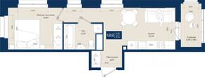 ЖК «Новатория», планировка 1-комнатной квартиры, 36.56 м²