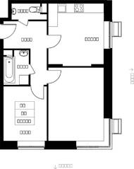ЖК «Новотомилино», планировка 2-комнатной квартиры, 53.69 м²