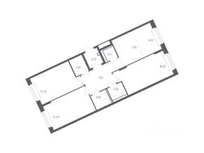 ЖК «Рублевский Квартал», планировка 3-комнатной квартиры, 76.70 м²