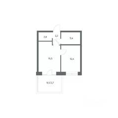 ЖК «NEWПИТЕР», планировка 1-комнатной квартиры, 41.18 м²