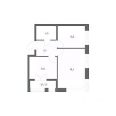 ЖК «NEWПИТЕР», планировка 2-комнатной квартиры, 50.08 м²