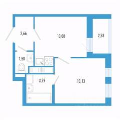 ЖК «Aerocity 7», планировка 1-комнатной квартиры, 28.85 м²