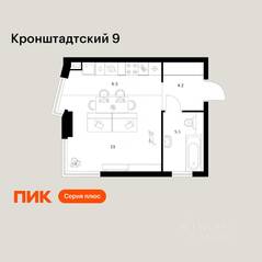 ЖК «Кронштадтский 9», планировка студии, 30.80 м²