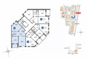ЖК «Ново-Никольское», планировка 2-комнатной квартиры, 72.30 м²