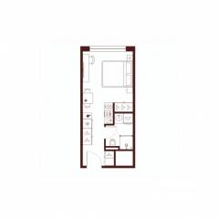 МФК «SAAN», планировка студии, 24.83 м²