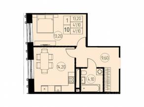 ЖК «7 небо», планировка студии, 41.10 м²