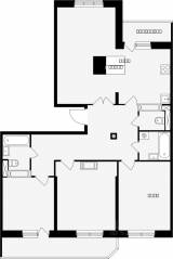 ЖК «Школьный (Климовск)», планировка 3-комнатной квартиры, 102.30 м²