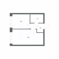ЖК «NEWПИТЕР», планировка 1-комнатной квартиры, 37.66 м²