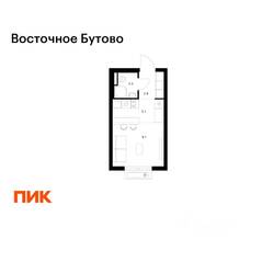 ЖК «Восточное Бутово», планировка студии, 19.90 м²
