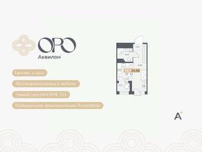 ЖК «ORO by Akvilon», планировка студии, 24.58 м²