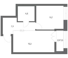 ЖК «NEWПИТЕР», планировка 1-комнатной квартиры, 40.15 м²