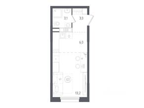 ЖК «Ольховый Квартал», планировка студии, 25.30 м²