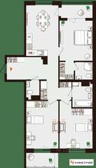 МЖК «Лисино», планировка 3-комнатной квартиры, 89.93 м²